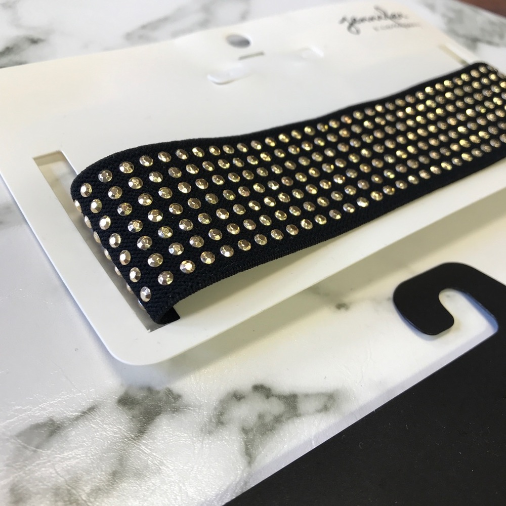 ‼️ Gold Rhinestone Black Choker Necklace - Picture 4 of 8
